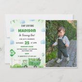 Invitation Camion d'ordures 1ère fête d'anniversaire Photo (Devant)