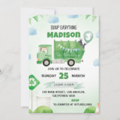 Invitation Camion d'ordures 3e fête d'anniversaire (Devant)