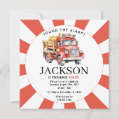 Invitation camion feu fête d'anniversaire (Devant)