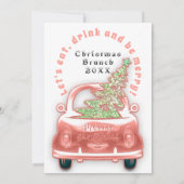 Invitation Camion Joyeux Noël Brunch Dîner Blanc (Dos)