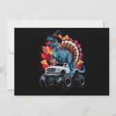 Invitation Camion Monster T-Rex Dinosaur de Thanksgiving (Devant)