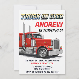 Invitation Camion Personnel Fête d'anniversaire