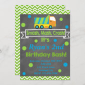 Invitation Camion poubelle (Devant / Derrière)