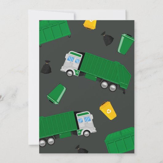 Invitation Camion-poubelle Anniversaire Camion-poubelle 10e a (Dos)