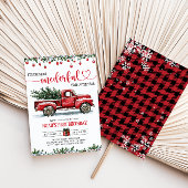 Invitation Camion Rouge Arbre de Noël Onederdday 1er annivers