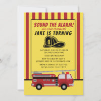 Camion rouge jaune rayures enfant anniversaire