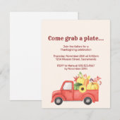 Invitation Camion Rouge Pays Style Citrouille Automne Thanksg (Devant / Derrière)