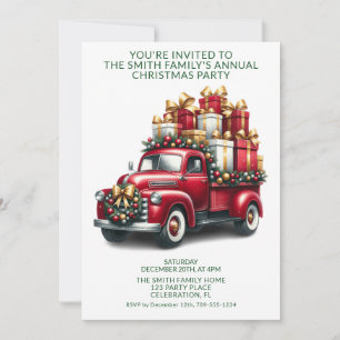 Invitation Camion Rouge Présente la Fête Verte