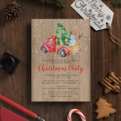 Invitation Camion rustique vintage | Fête de Noël