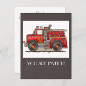 Invitation Camion Secourt de pompiers (Devant / Derrière)