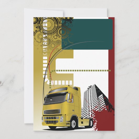Invitation Camion Semi-Urbain Jaune Horizon Urbain (Devant)