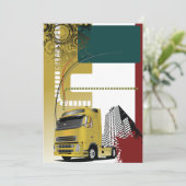 Invitation Camion Semi-Urbain Jaune Horizon Urbain (Debout devant)