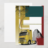 Invitation Camion Semi-Urbain Jaune Horizon Urbain (Devant / Derrière)