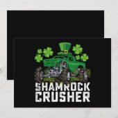 Invitation Camion shamrock Croisher Jour de la Saint Patrick  (Devant / Derrière)