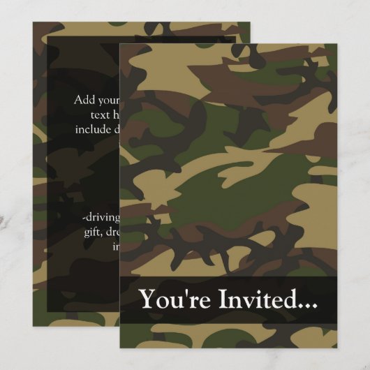 Invitation Camion vert Dusty (Devant / Derrière)