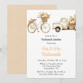 Invitation Camion vintage avec Citrouille Bridesmaigre Déjeun (Devant / Derrière)