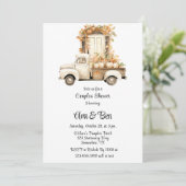 Invitation Camion vintage avec Citrouille Mariage Couples Dou (Debout devant)