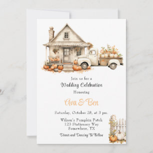 Invitation Camion Vintage avec Citrouille Mariage de la maiso