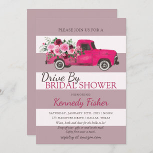 Invitation Camion vintage Pink Pickup avec douche nuptiale ro