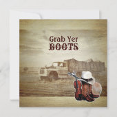 Invitation Camionnette de Ferme Rustique Mariage Western Camp (Devant)