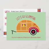 Invitation Camionnette Rétro en Bois pour Glamping (Devant / Derrière)