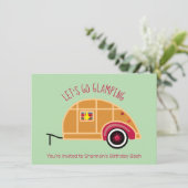 Invitation Camionnette Rétro en Bois Teardrop pour Glamping (Debout devant)