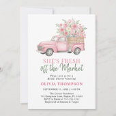 Invitation Camionnette Rose Fraîchement Sortie du Marché Fête (Devant)