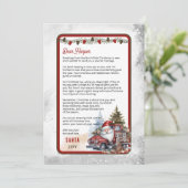 Invitation Camionnette Rouge Rustique Lettre du Père Noël à l (Debout devant)