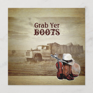 Invitation Camionnette rustique de ferme Mariage western de c