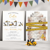 Invitation Camions à benne de construction 7e anniversaire ga