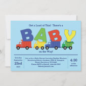 Invitation Camions Baby shower Camion Camion Garçon (Devant)