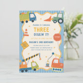 Invitation Camions de Construction 1er 2e 3e 4e Anniversaire (Debout devant)
