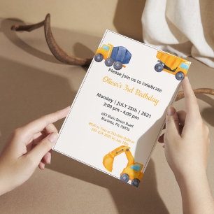 Invitation Camions de Construction Bilan Annuel Anniversair