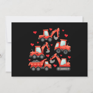 Invitation Camions de construction de jour Valentines