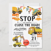 Invitation Camions de Construction | Fête d'anniversaire pour (Devant)