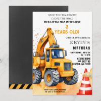 Camions de construction Jaune garçon fête d'annive