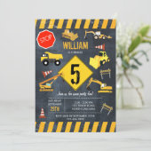 Invitation Camions de construction Machines lourdes Anniversa (Debout devant)