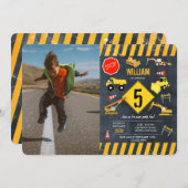 Invitation Camions de construction Machines lourdes Photo Ann (Devant / Derrière)