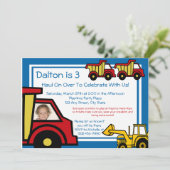Invitation Camions de construction/ Photo (Debout devant)