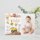 Invitation Camions de construction Thème 3ème anniversaire de (Debout devant)