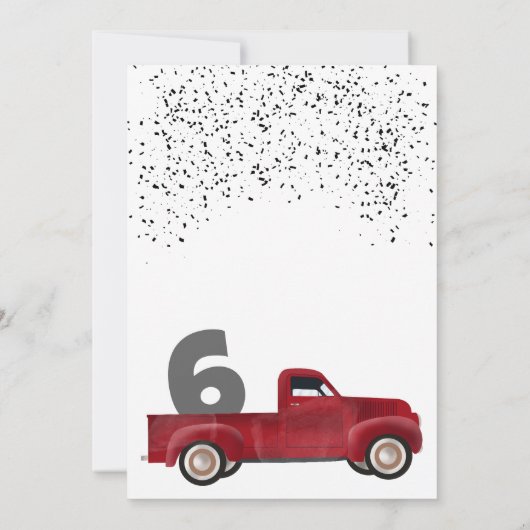 Invitation Camions de ramassage Véhicules mignons Anniversair (Dos)