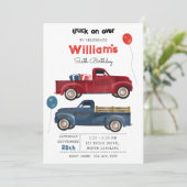 Invitation Camions de ramassage Véhicules mignons Anniversair (Debout devant)