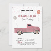 Invitation Camions de ramassage Véhicules mignons Fille fête  (Devant)