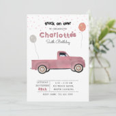 Invitation Camions de ramassage Véhicules mignons Fille fête  (Debout devant)