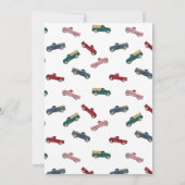 Invitation Camions de ramassage Véhicules mignons Fille fête  (Dos)