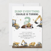 Invitation Camions et Diggers Construction minimale 2e annive (Devant)