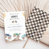 Invitation Camions Monster Bleu et Vert Cute Fête d'anniversa