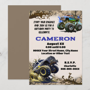 Invitation Camions monstres dans la boue