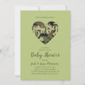 Invitation Camo Baby shower Camouflage Pays Chasseur (Devant)