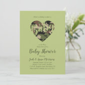 Invitation Camo Baby shower Camouflage Pays Chasseur (Debout devant)